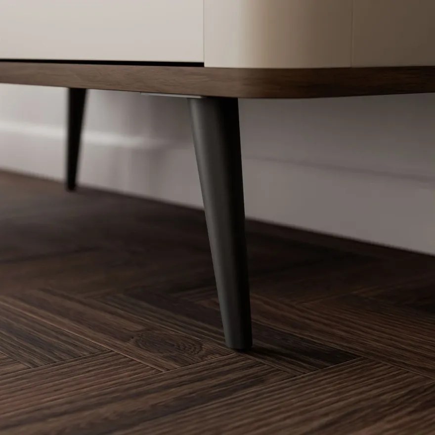 Moderná komoda NICOLA 90 cm kašmír + sivý kameň