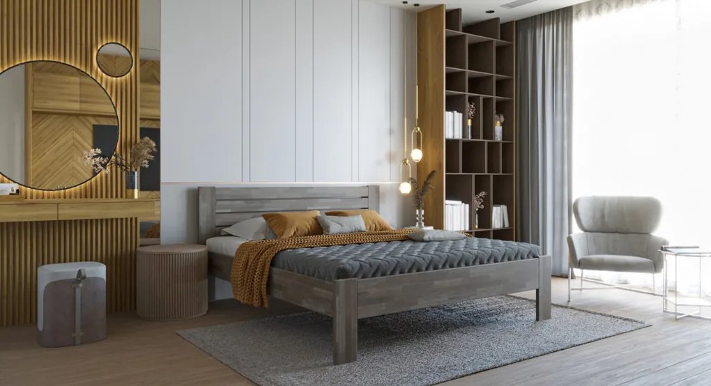 Posteľ Irma 180x200 cm, šedý buk