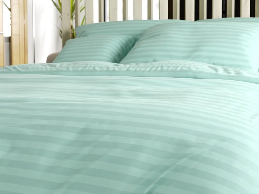 Hotelové obliečky z mikrovlákna JASMINE mentolové - prúžok 2 cm Rozmer obliečok: 70 x 90 cm | 140 x 200 cm