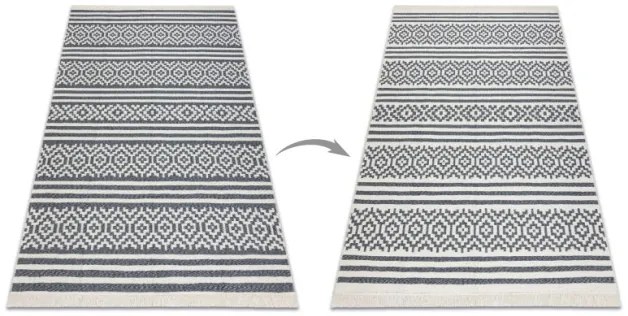 Koberec TWIN 22996 Geometrický antracit / krém