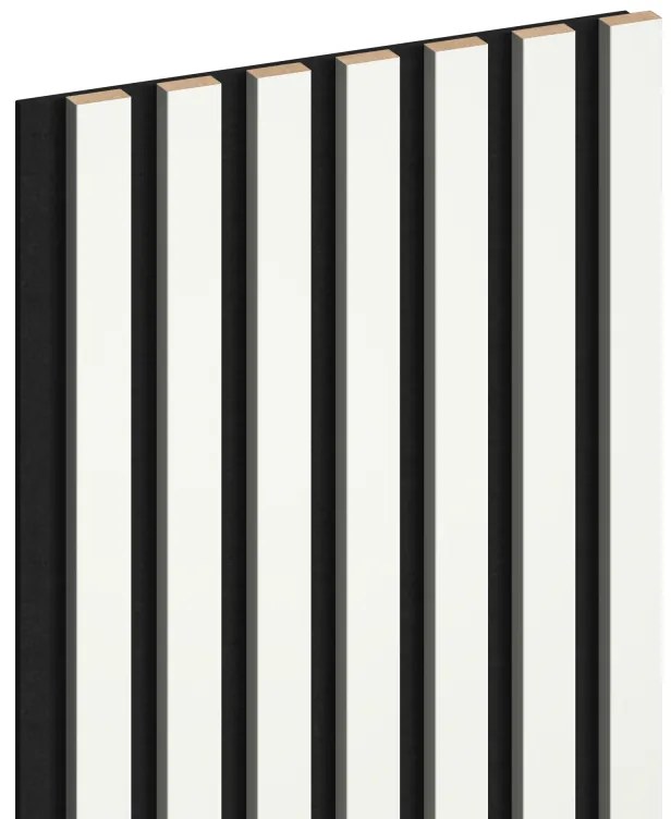 Mexen Lam-F, akustické stenové lamely 275 × 31,5 cm, filc 6 mm, biela lesklá, S105-275317-2812-054