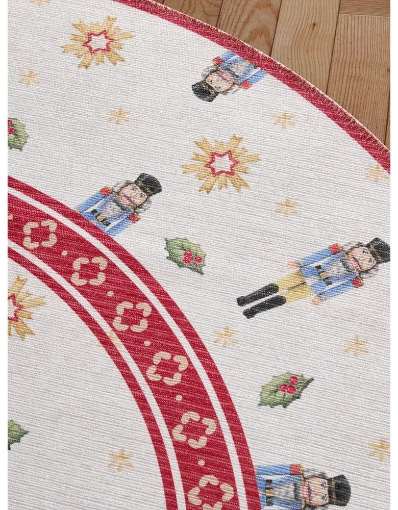 Červený okrúhly koberec s vianočným motívom ø 160 cm Toy's Delight Nutcracker – Villeroy&amp;Boch
