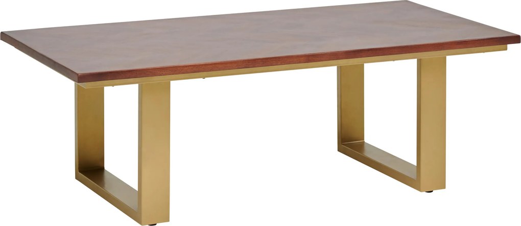 XXXLutz KONFERENČNÝ STOLÍK, zlatá, farba vlašského orecha, drevo, kov, 120/60/40 cm MID.YOU - Stolíky do obývačky - 001630014006
