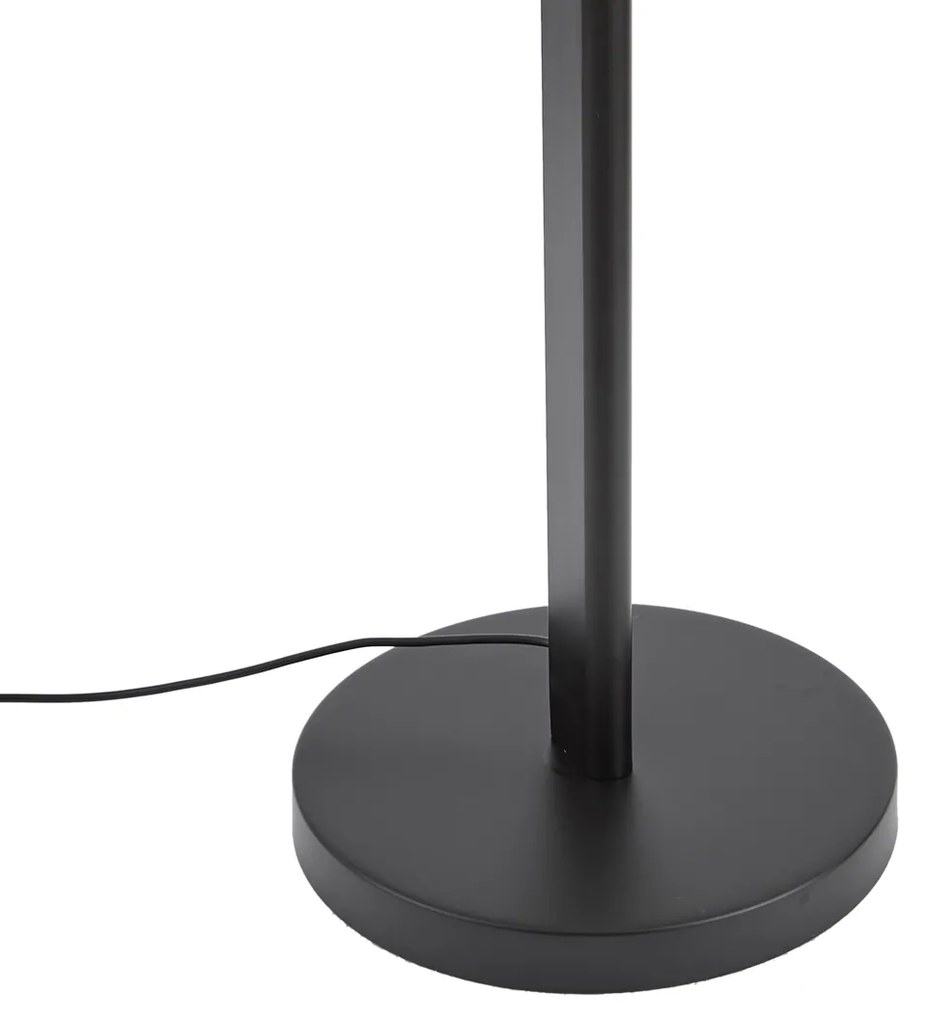 Dizajnová stojaca lampa čierna vrátane stmievateľnej LED a 3-cestného vypínača - Rolla