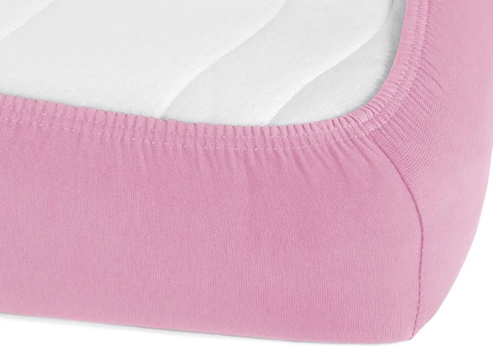 Jersey napínacie prestieradlo JR-008 Ružová lila 90 x 200 - výška 20 cm