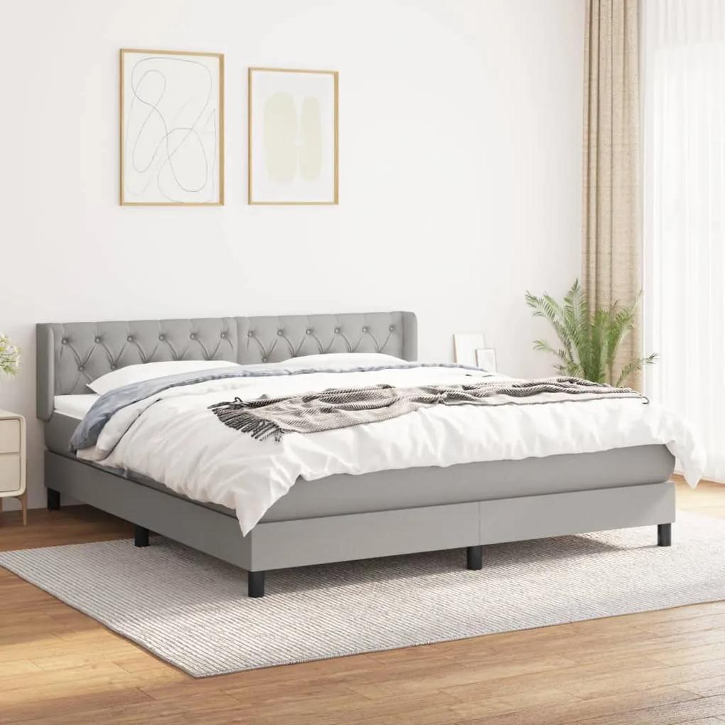 Boxspring posteľ s matracom svetlosivá 100x200 cm látka 3129961
