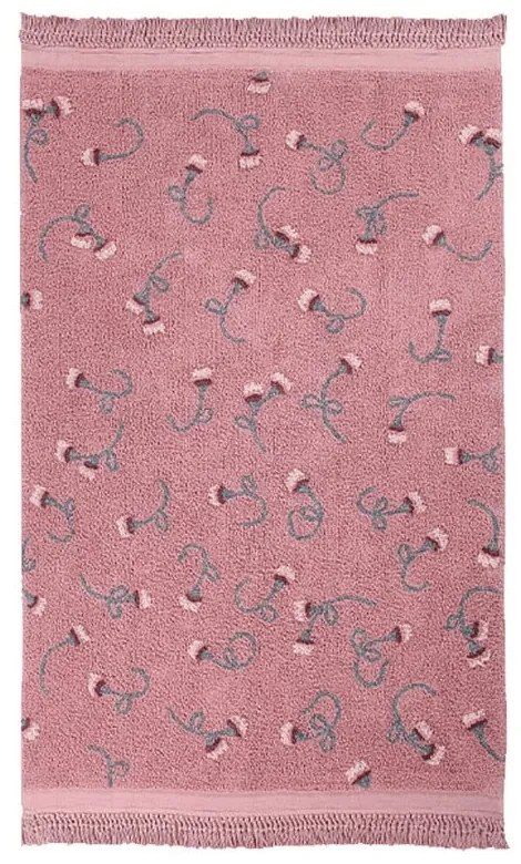 Ružový prateľný ručne tkaný bavlnený detský koberec 140x210 cm English Garden Ash Rose – Lorena Canals