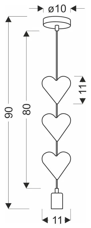 Bielo-ružové detské svietidlo s kovovým tienidlom Hearts - Candellux Lighting