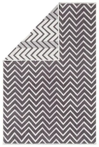 LIVARNO home Froté osuška, 100 x 150 cm (biela/sivá cik-cak) (100358118)