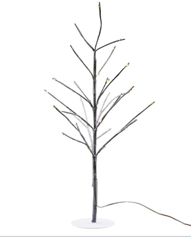 SIRIUS LED svetlo na stromček, hnedé, zasnežené, 50 cm