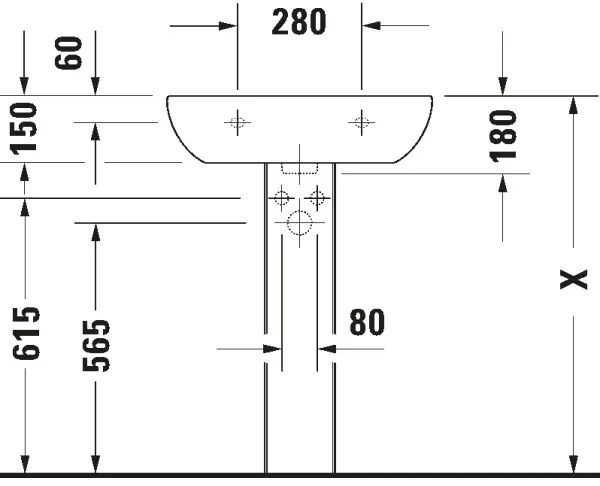 Duravit 23106000002 - Závesné umývadlo D-CODE 60x46 cm keramika/lesklá biela