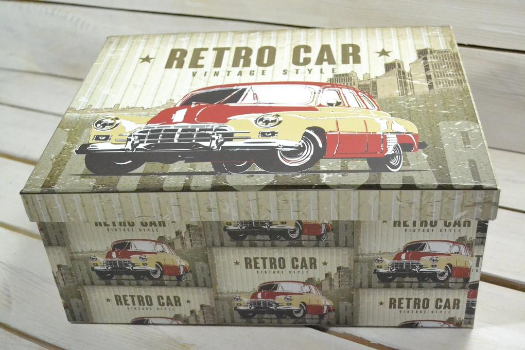 Ozdobná krabica "RETRO CAR" (37x29x16 cm)