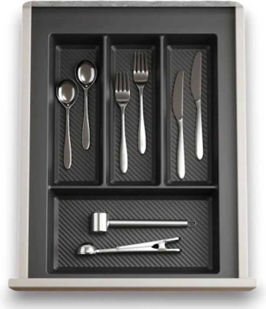 IN-DURO Príborník STRIPES 29 - 35 cm s hĺbkou 42 - 49 cm, antracit