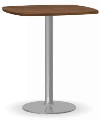 Konferenčný stolík FILIP II, 660x660 mm, chrómovaná konštrukcia, doska orech