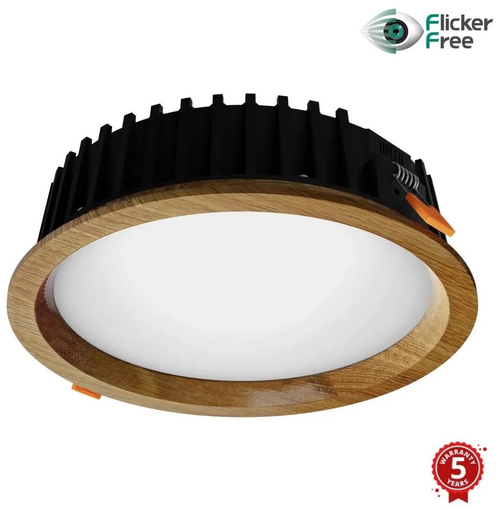 APLED - LED Podhľadové RONDO WOODLINE LED/12W/230V 4000K pr. 20 cm dub masív