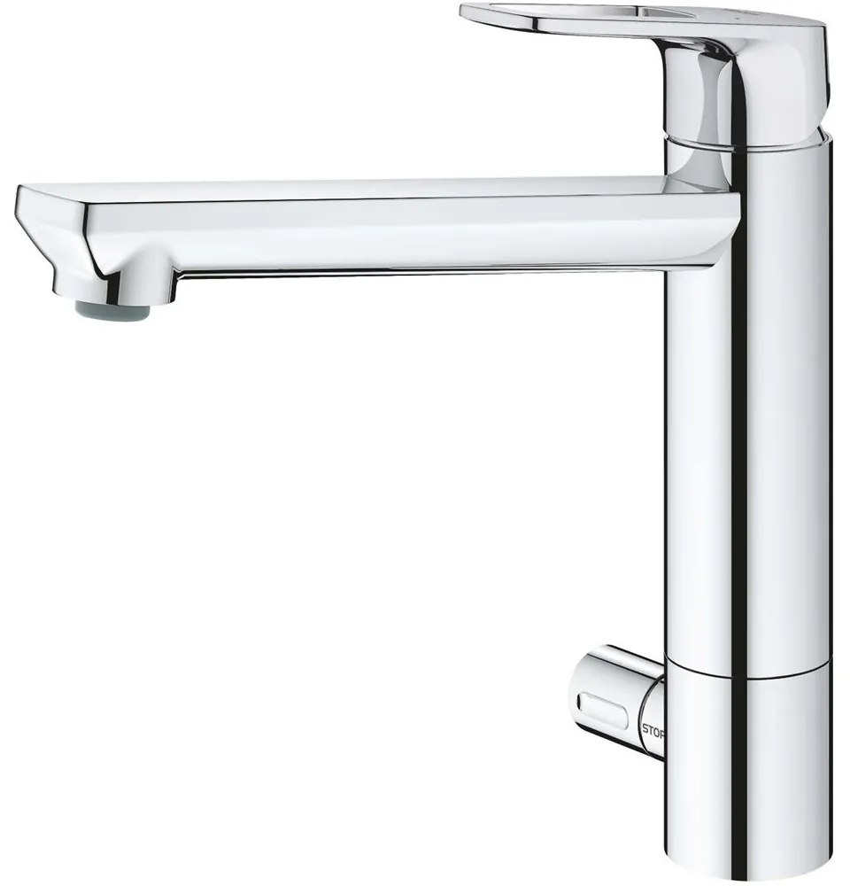 GROHE BauLoop páková drezová batéria s uzatváracím ventilom pre spotrebič, výška výtoku 189 mm, chróm, 31713000