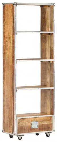vidaXL Knižnica 56x28x163 cm surové mangovníkové drevo-