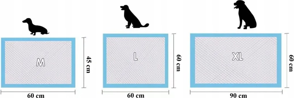 Podložky pre psov modré 60x60cm