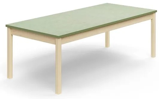 Stôl DECIBEL, 1800x800x590 mm, akustické linoleum, breza/zelenošedá