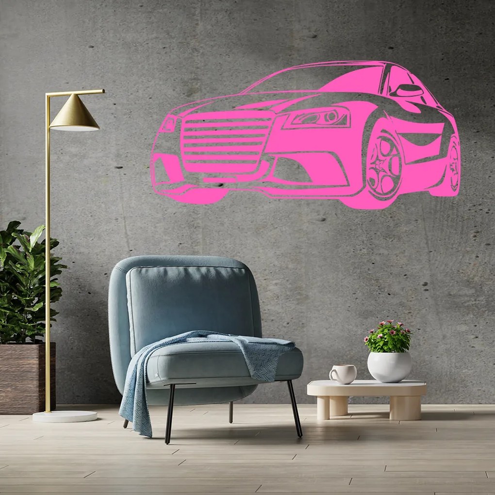 Veselá Stena Samolepka Auto Audi Farba: fialová, Veľkosť: 60 x 30 cm