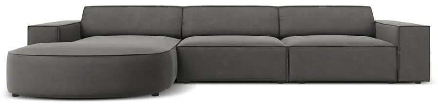 Sivá zamatová rohová pohovka (ľavý roh) Jodie - Micadoni Home
