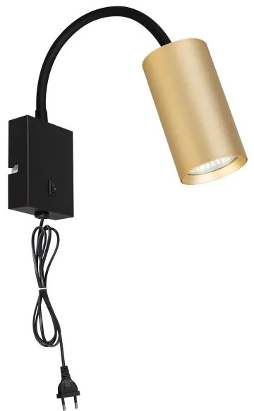 Brilagi - Flexibilná nástenná lampa SELE 1xGU10/30W/230V čierna/zlatá