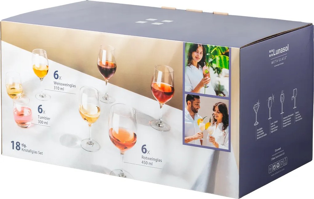 Štartovací set pohárov 18 ks - Anno Premium Glas Lunasol - 322102