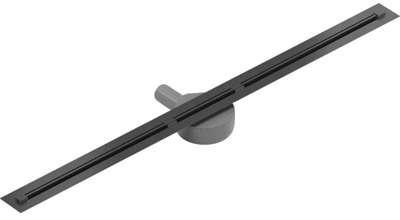 Mexen Flat Super Slim, super tenký odtokový žľab s 360° rotačným sifónom 80 cm, čierna matná, 1751080