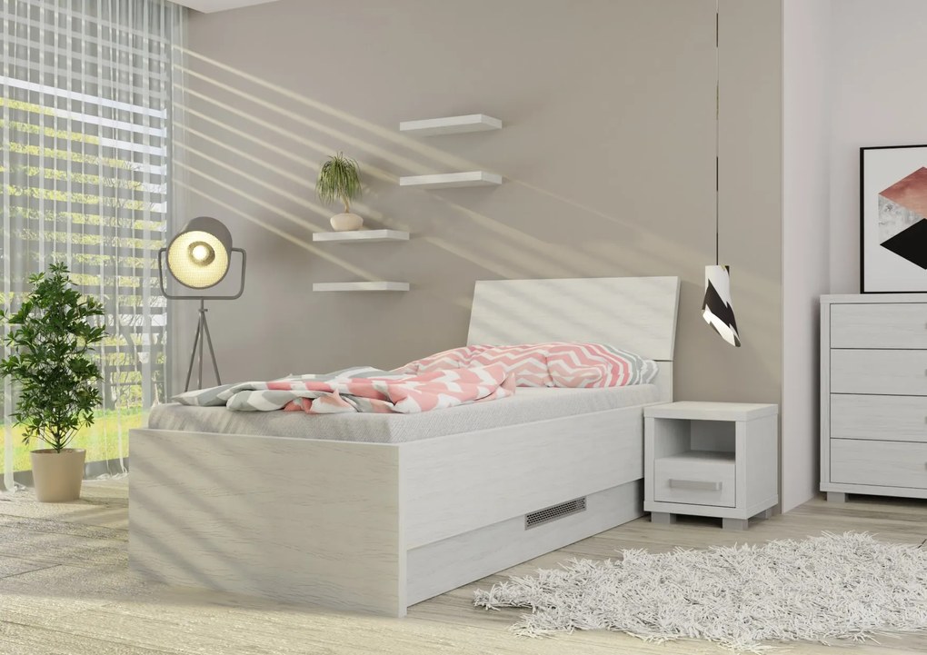 Wood Service Jednolôžko Lenka s úložným priestorom 90 x 200