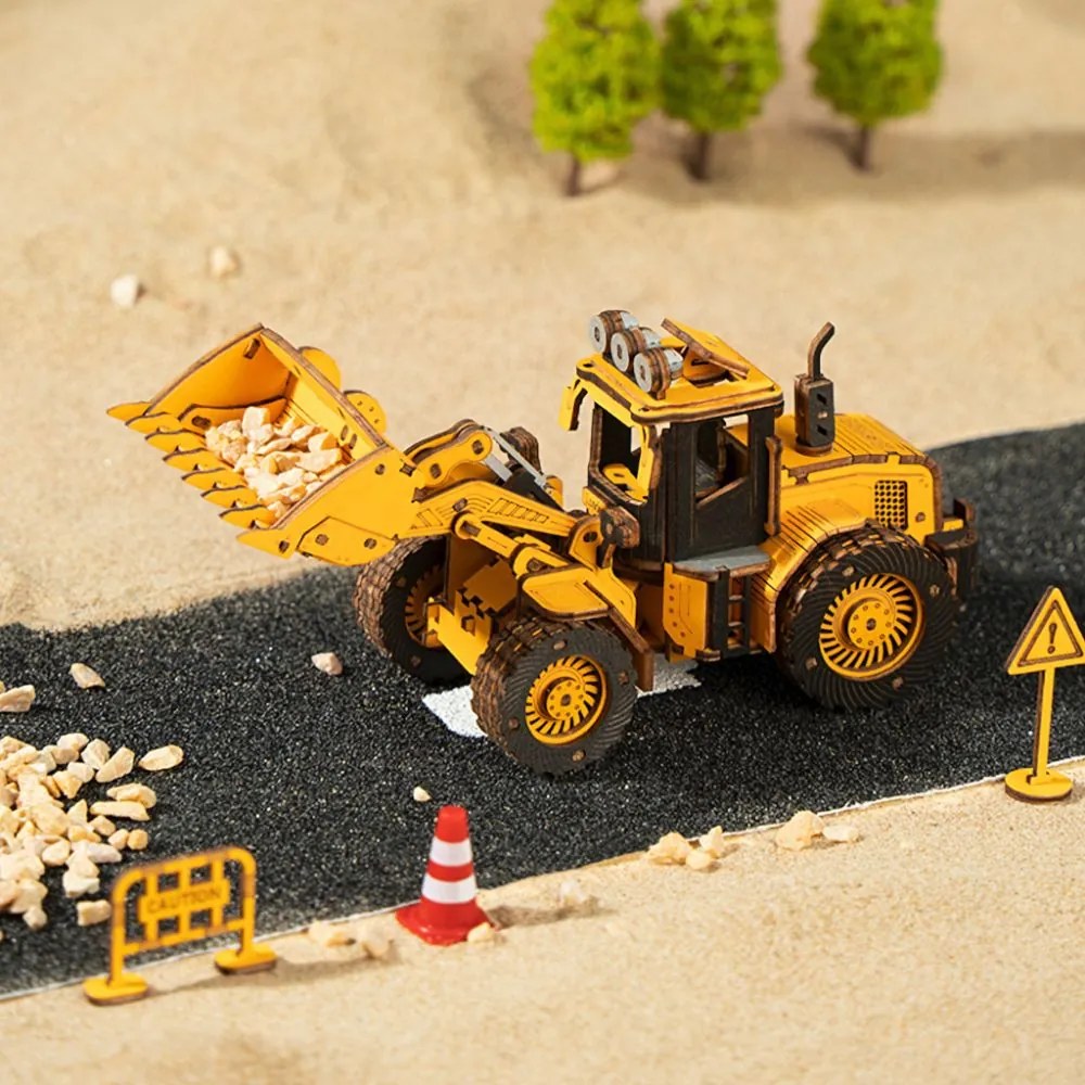 Robotime Rokr 3D dřevěné puzzle Buldozer 211 ks