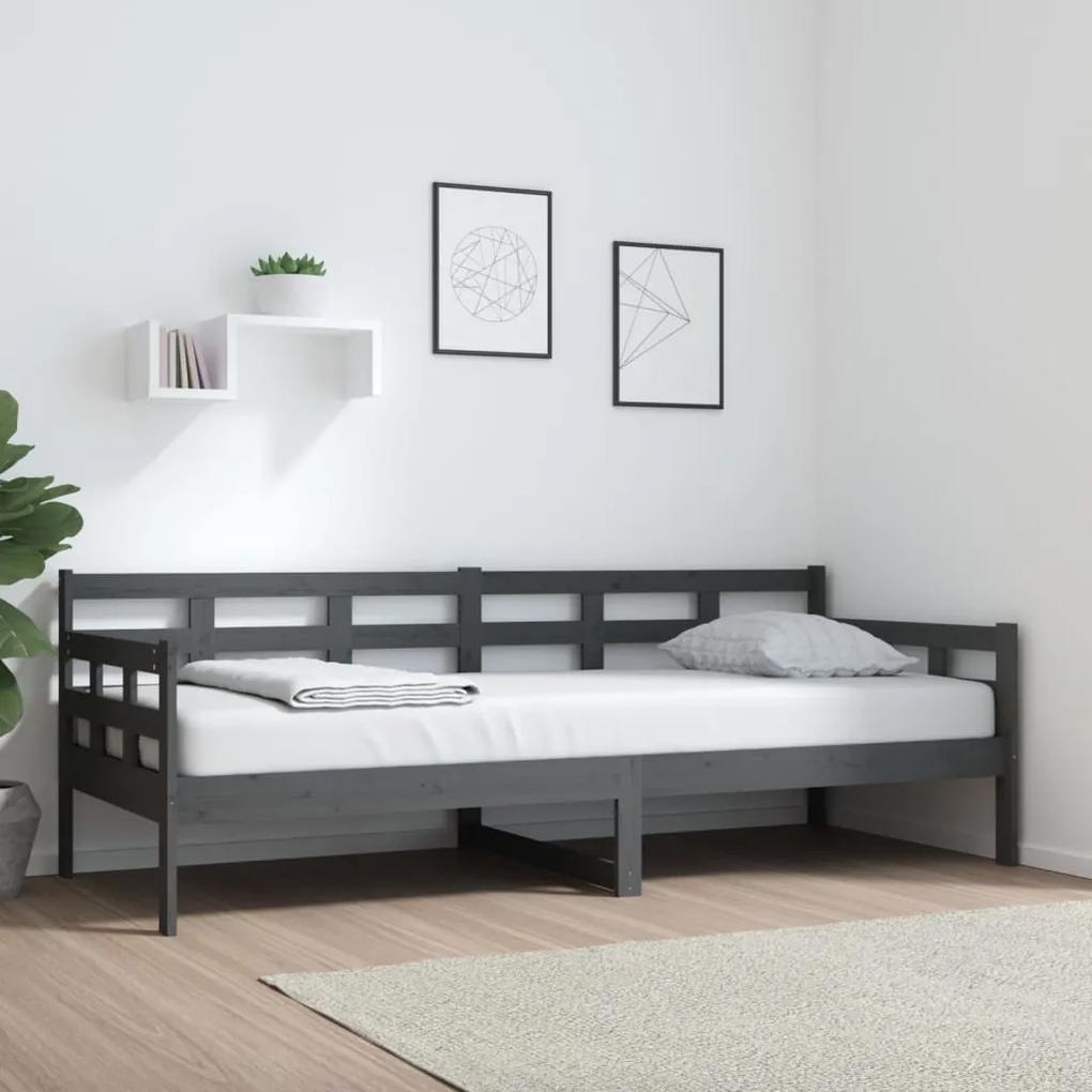 Denná posteľ sivá borovicový masív 80x200 cm