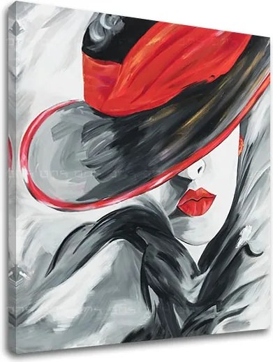 Obraz na plátne ŽENA V ČIERNOM KLOBÚKU