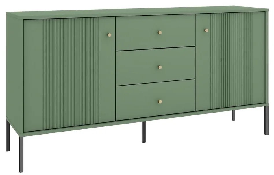 Komoda LUE zelená/čierna