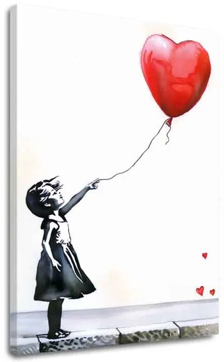 Obraz Heart Balloon Girl | Talianske plátno | different dimensions