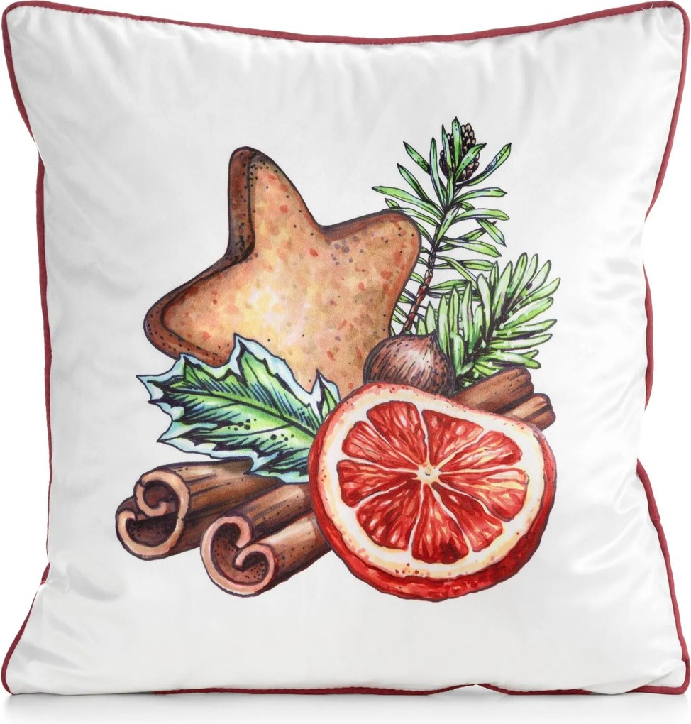 VIANOČNÁ DEKORAČNÁ OBLIEČKA NA VANKÚŠ COZY7 45X45 CM VZOROVANÁ