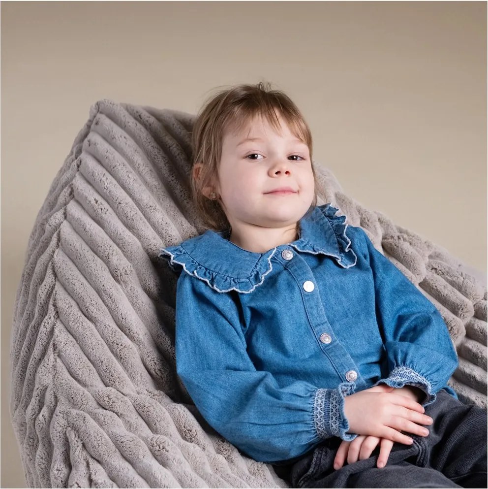 Sedací vak pre deti – béžový Lamell, prémiový manšestr