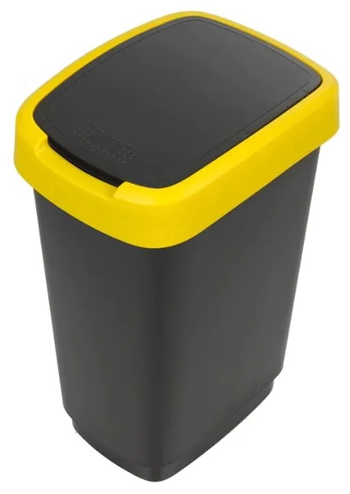 Čierne odpadkové koše v súprave 3 ks na triedený odpad z recyklovaného plastu 25 l Twist – Rotho