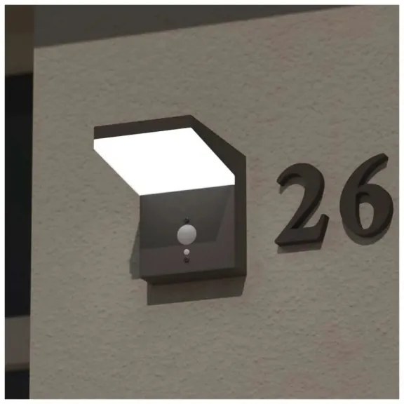 LED solárne nástenné svietidlo so senzorom LED/4,4W/3,7V 2200 mAh IP44