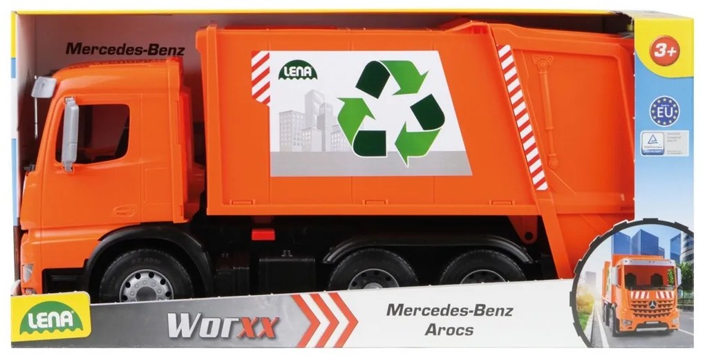 Lena Auto smetiarka plast 53cm Mercedes Arocs v krabici 54x26x20cm 04614