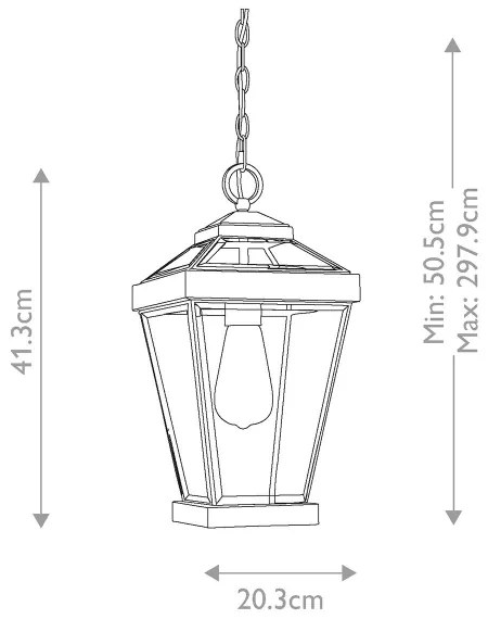 Quoizel QZ-RAVINE8-M - Vonkajší luster na reťazi RAVINE 1xE27/60W/230V IP23 hnedá