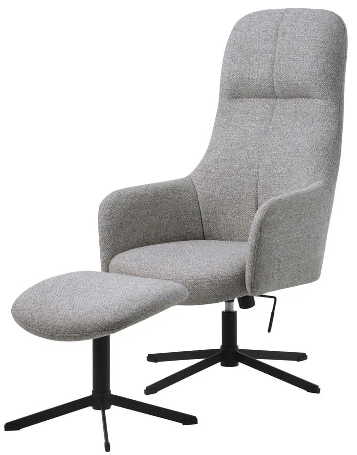 Svetlosivé otočné relaxačné kreslo Manning – Unique Furniture