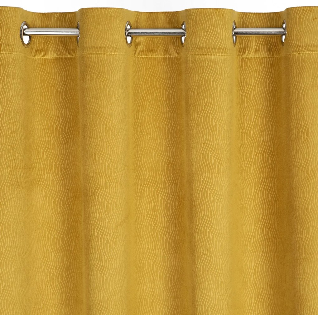 ZATEMŇOVACÍ ZÁVES NA KRÚŽKOCH LILI 140X250 CM MEDOVÁ