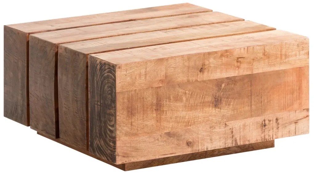 furniture-nabytek.cz - Masivní konferenční stolek Dakota z mangového dřeva, lakovaný, hnědý – 70×70×35 cm