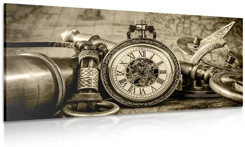 Obraz hodinky z minulosti v sépiovom prevedení Varianta: 100x50