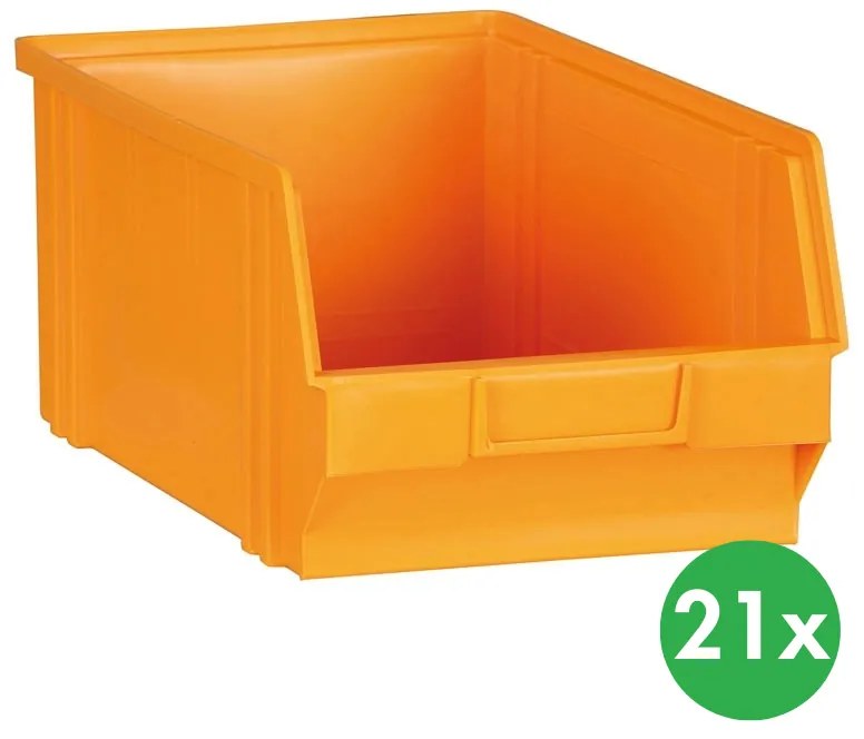 Plastové boxy BASIC typ C, 205 x 335 x 149 mm, 21 ks, žltooranžová