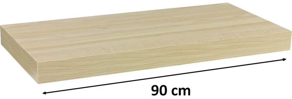 Nástěnná police STILISTA VOLATO - světlé dřevo 90 cm