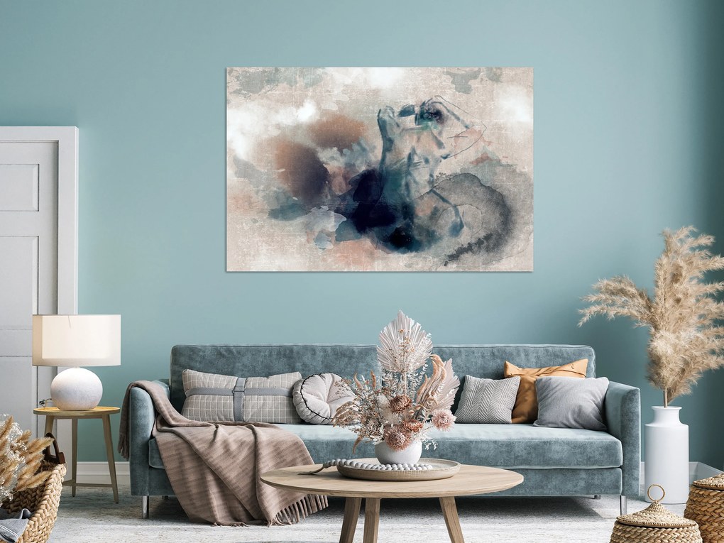 Artgeist Obraz - Thoughtful in Blue Veľkosť: 90x60, Verzia: Premium Print