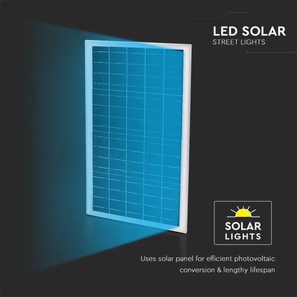 LED Solárna pouličná lampa SAMSUNG CHIP LED/50W/6,4V IP65 4000K + DO