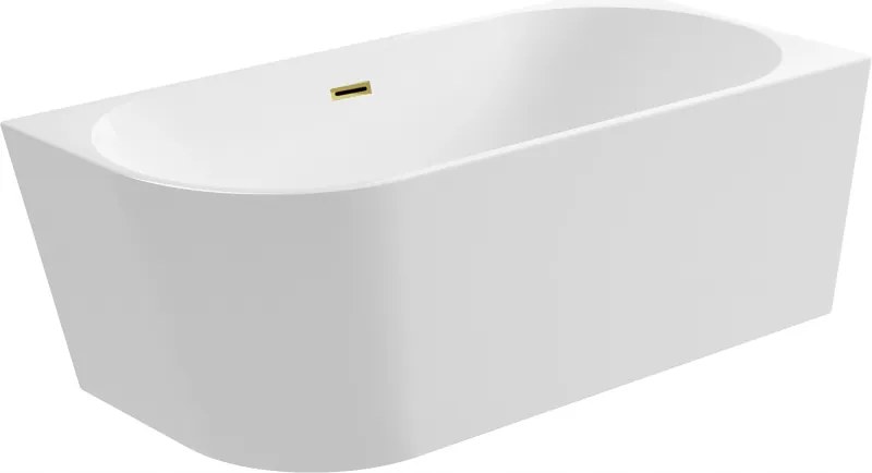 Voľne stojaca rohová vaňa Avola s pokrievkou Mirror Gold 160 x 80 cm