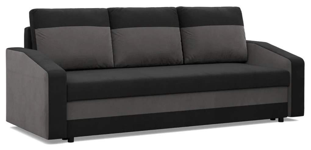 Veľká rozkladacia pohovka HEWLET MODEL 2 Čierna/sivá